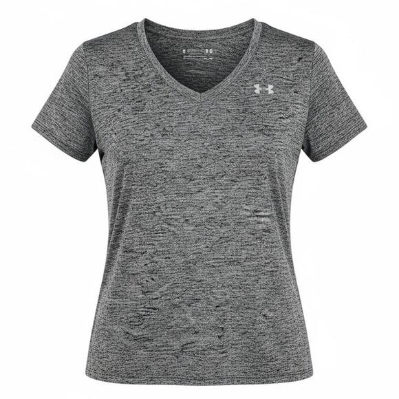 Under Armour Gray V-neck tech fabric training/workout shirt - Large - Picture 1 of 5